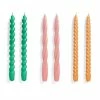 HAY Long Candle Set - Green, Dark Rose, Tangerine