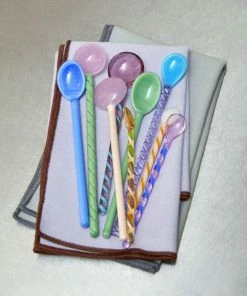 HAY Glass Spoons Set De 2 Light Pink White
