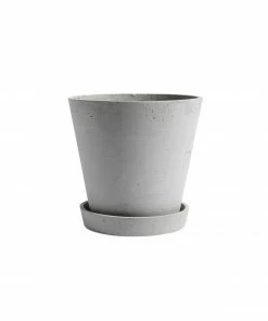 HAY Maceta Flowerpot with Saucer XL Grey