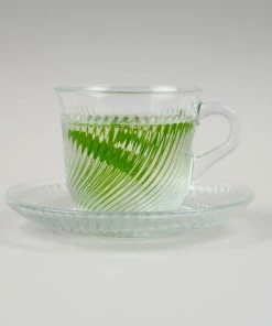 HAY Pirouette Glass Cup & Saucer Set of 2