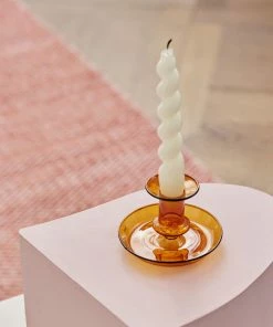 HAY Flare Candle Holder Amber S