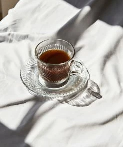 HAY Pirouette Glass Cup & Saucer Set of 2