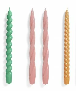 HAY Set Di Candele Da 6 Pz Verde Rosa E Arancio