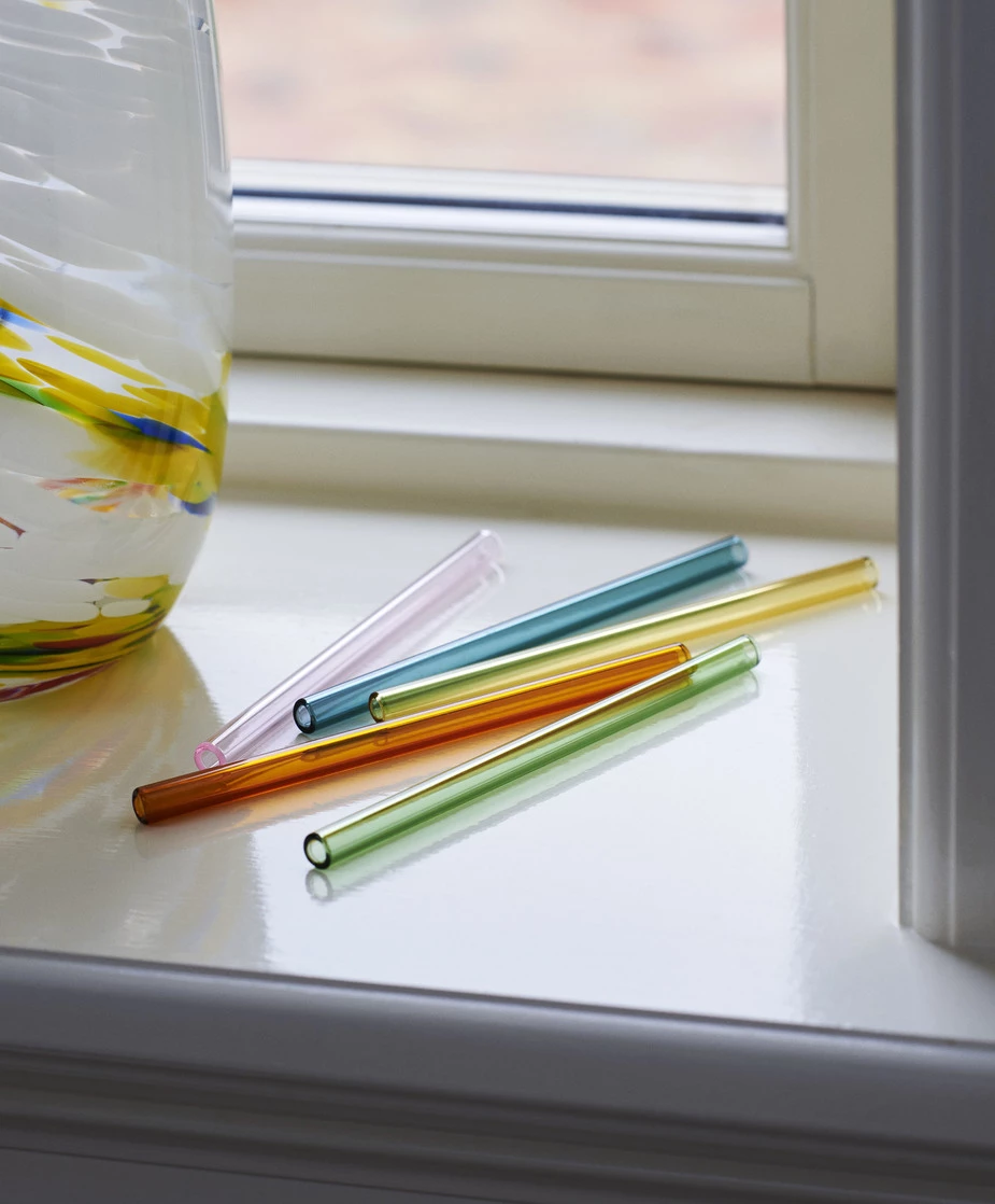 Outlet ❤️ HAY Set of 6 Multicoloured Reusable Glass Sip Cocktail Straws 💯 11 HAY Set of 6 Multicoloured Reusable Glass Sip Cocktail Straws