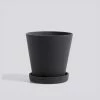 HAY Flowerpot with Saucer Medium Black