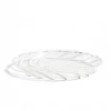 HAY Set of 2 Glass Striped Saucers Clear White