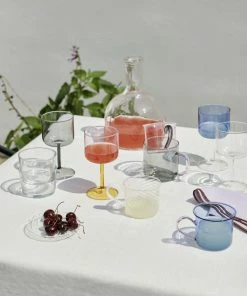 HAY tazze caffè set 2pz azzurra con manico rosa