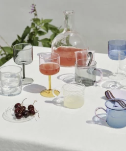 HAY Set of 2 Tint Wine Glasses Pink Yellow