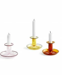HAY Flare Borosilicate Glass Candlestick