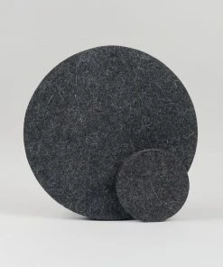 HAY Set of 4 Dark Grey Felt Placemats and Coasters