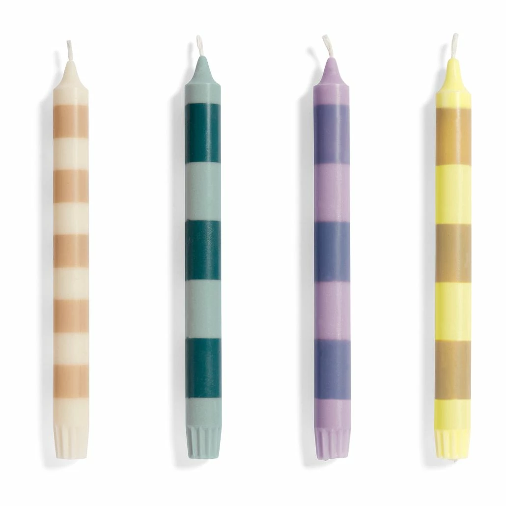 Coupon ๐ HAY candele a righe colorate set da 4pz โ 3 HAY candele a righe colorate set da 4pz
