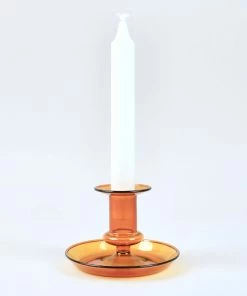 HAY Amber Flare Glass Candlestick