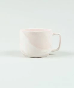 HAY Set of 2 Small Pink Twist Cup and Saucer