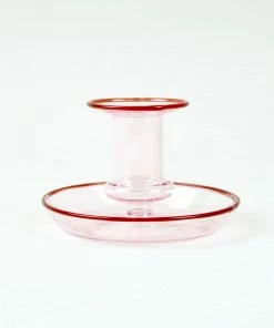 HAY Pink Glass Flare Candlestick