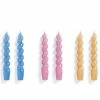 HAY Set of 6 Candle Spiral Blue Pink Peach