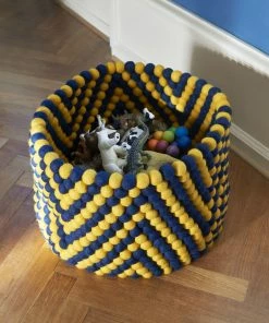HAY Yellow Chevron Bead Basket