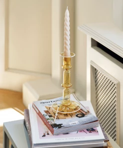 HAY Flare Glass Candleholder Tall Yellow