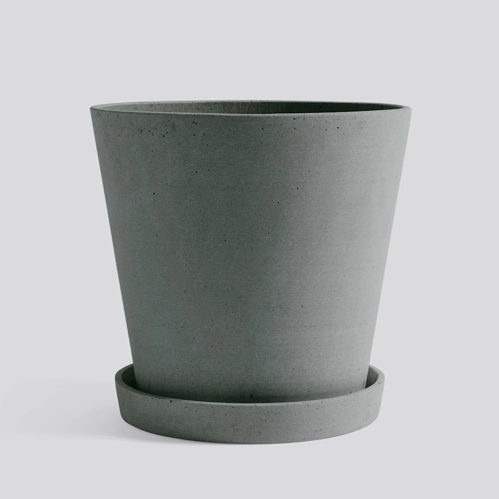 Discount 👏 HAY XL Green Flowerpot with Saucer 👏 3 HAY XL Green Flowerpot with Saucer