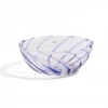 HAY Set of 2 Glass Striped Bowls Pink Blue