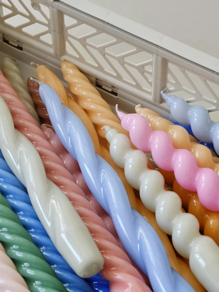 Outlet ๐ฏ HAY Set 6 Candles Twist Light Pink Light Grey Lilac ๐ฅฐ 4 HAY Set 6 Candles Twist Light Pink Light Grey Lilac