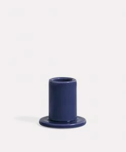HAY Tube Candle Holder S Midnight Blue
