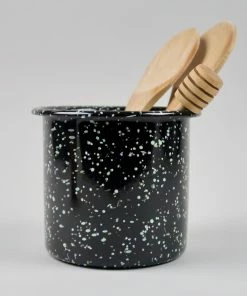 HAY Enamel Herb Pot - Sprinkle Black