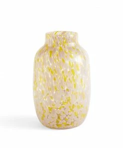 HAY Handmade Splash Glass Vase Pink and Yellow