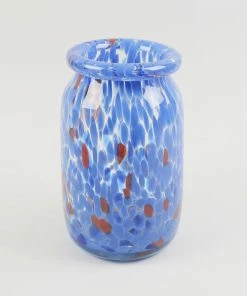 HAY Hand Blown Splash Vase – Blue – Roll Neck