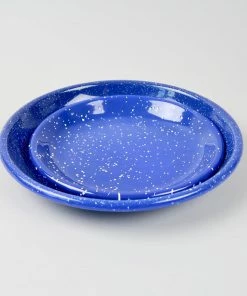 HAY Enamel Deep Plate Medium Speckle Blue