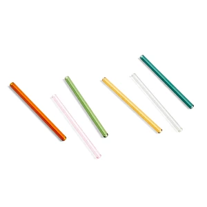 Outlet ❤️ HAY Set of 6 Multicoloured Reusable Glass Sip Cocktail Straws 💯 3 HAY Set of 6 Multicoloured Reusable Glass Sip Cocktail Straws