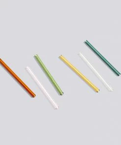 HAY Set of 6 Glass Cocktail Sip Straws