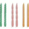HAY Set of 6 Long Twisted Candles