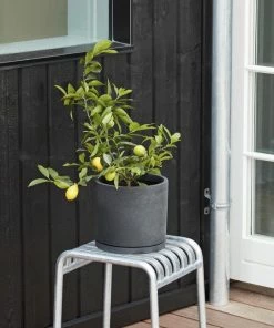 HAY Maceta Plant Pot with Saucer XXL Grey