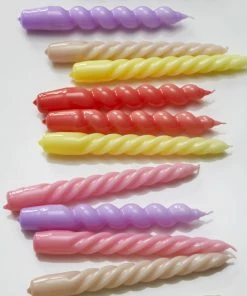 HAY Candle Twist Light Rose, Light Grey and Lilac Set of 6