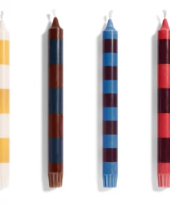 HAY Stripe Candle - Bordeaux and Dark Blue