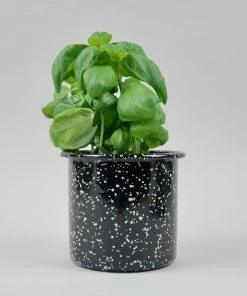 HAY Enamel Herb Pot - Sprinkle Black