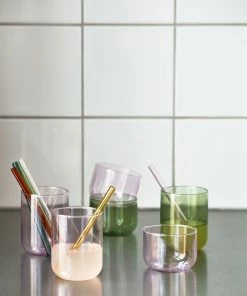 Outlet ❤️ HAY Set of 6 Multicoloured Reusable Glass Sip Cocktail Straws 💯 17 HAY Set of 6 Multicoloured Reusable Glass Sip Cocktail Straws