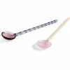 HAY Glass Spoons Round/ Set of 2/ Aubergine & Light Pink