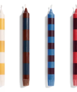 HAY Stripe Candle - Steel Blue and Light Blue