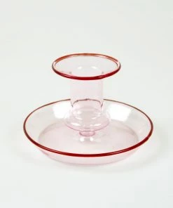 HAY Pink Glass Flare Candlestick