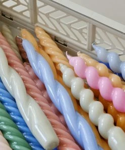 HAY Set 6 Candles Spiral Pink Peach Light Pink