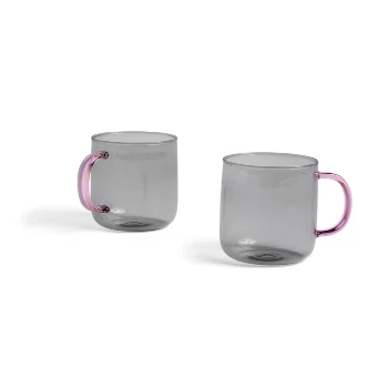 Wholesale โ HAY Juego De 2 Tazas Borosilicate Mug Light Grey / Pink ๐ 3 HAY Juego De 2 Tazas Borosilicate Mug Light Grey / Pink