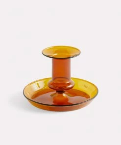 HAY Flare Candle Holder Amber S