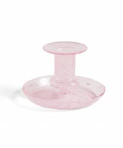 HAY Flare Candlestick - Pink Stripe