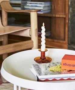 HAY Flare Amber Glass Candle Holder