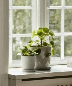 HAY Maceta Flowerpot with Saucer M Grey